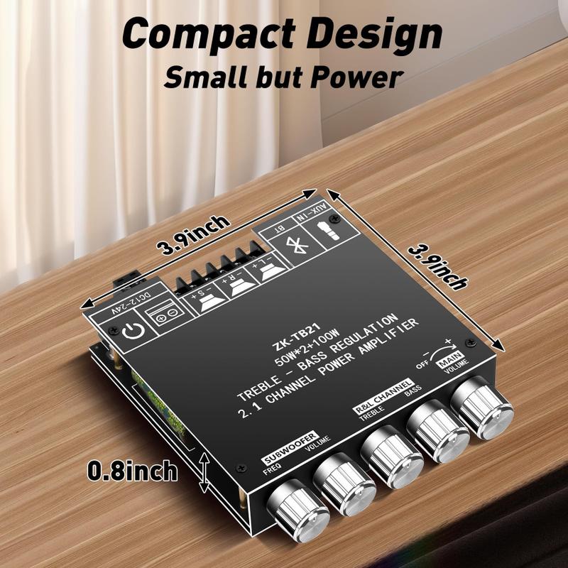 Placa amplificadora Bluetooth Daakro ZK-TB21 2.1 Ch 50W+50W+100W